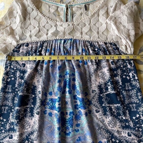 Akemi + Kin Lace Top and Blue Print Blouse - Small - Picture 5 of 8